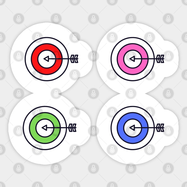 red blue pink green archery target design Sticker by Artistic_st